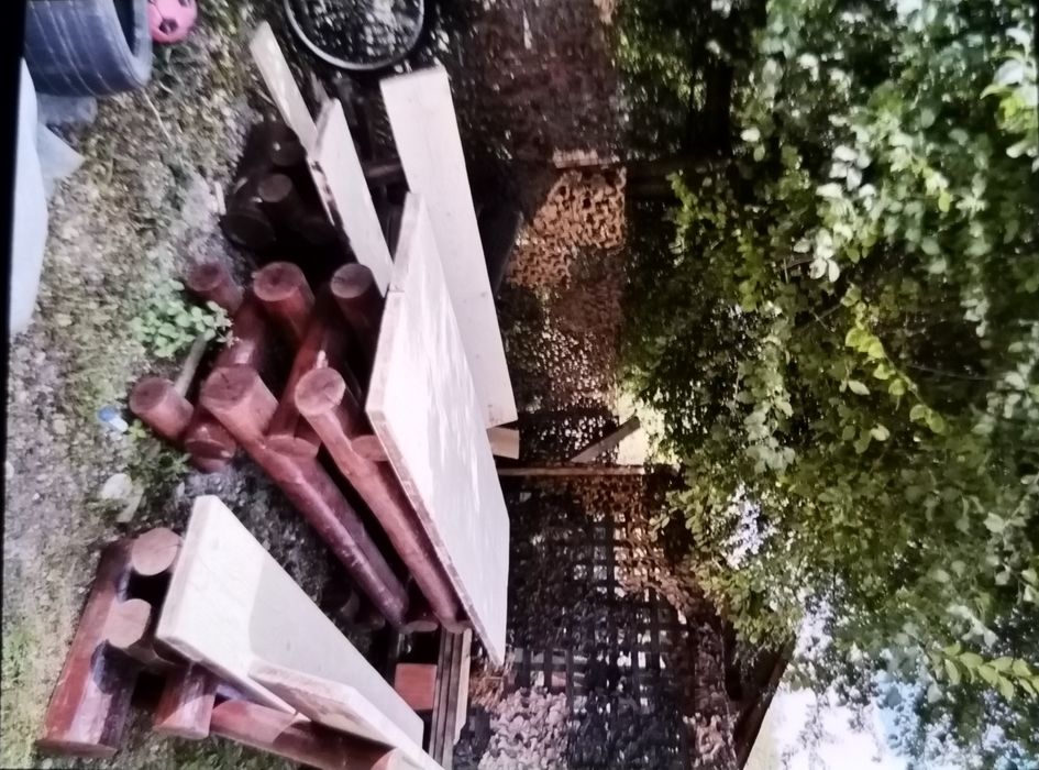 Masă lemn rustică din lemn rotund