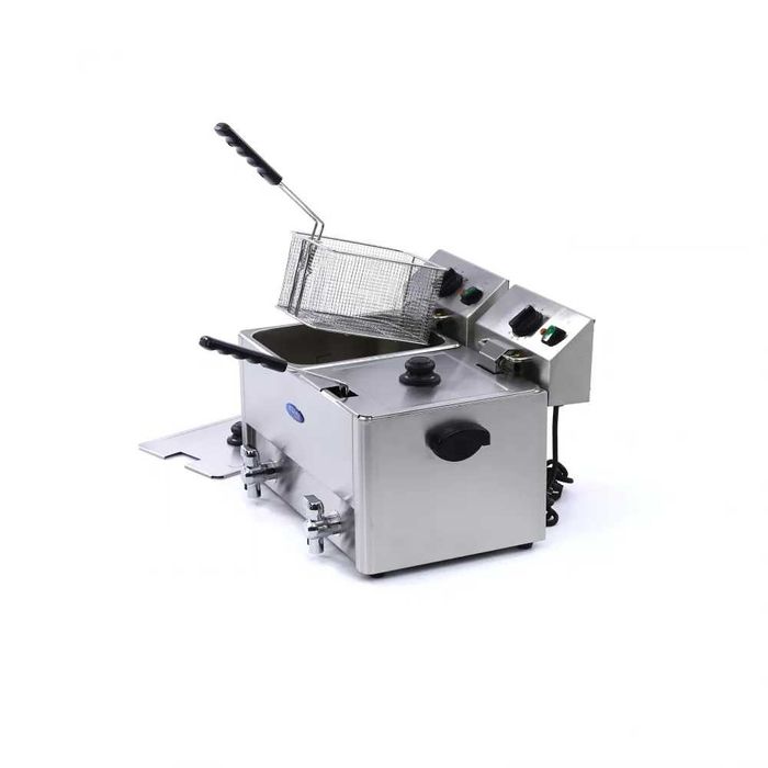 Електрически фритюрник 2 x 8 л, с 2 крана и студена зона
