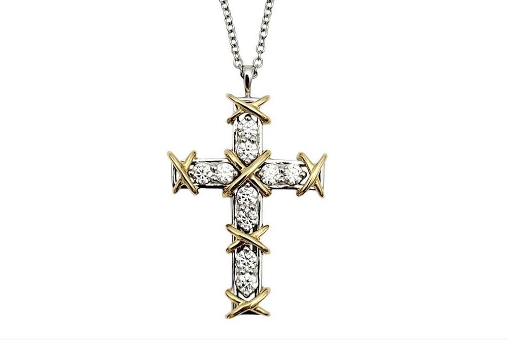 Tiffany & Co оригинален кръст колие