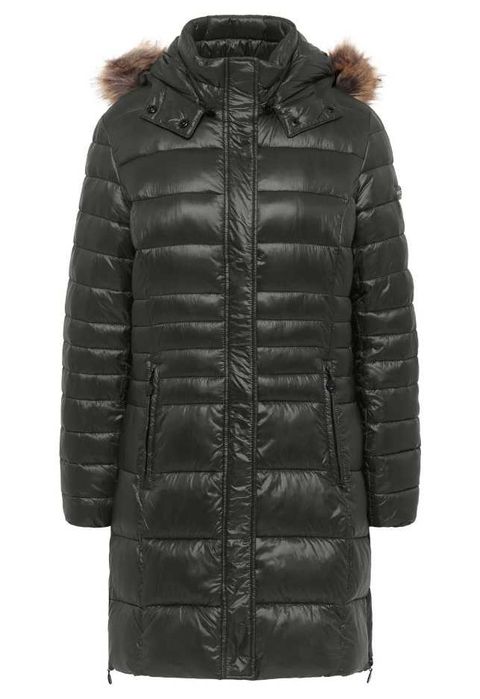 Geaca jacheta lunga 36 S M de lux Frieda & Freddies puf si pene blana