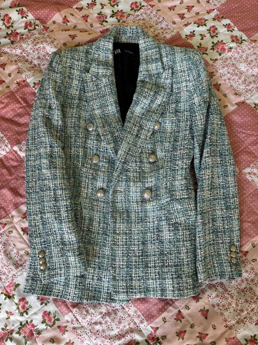 Сако Zara в синьо букле