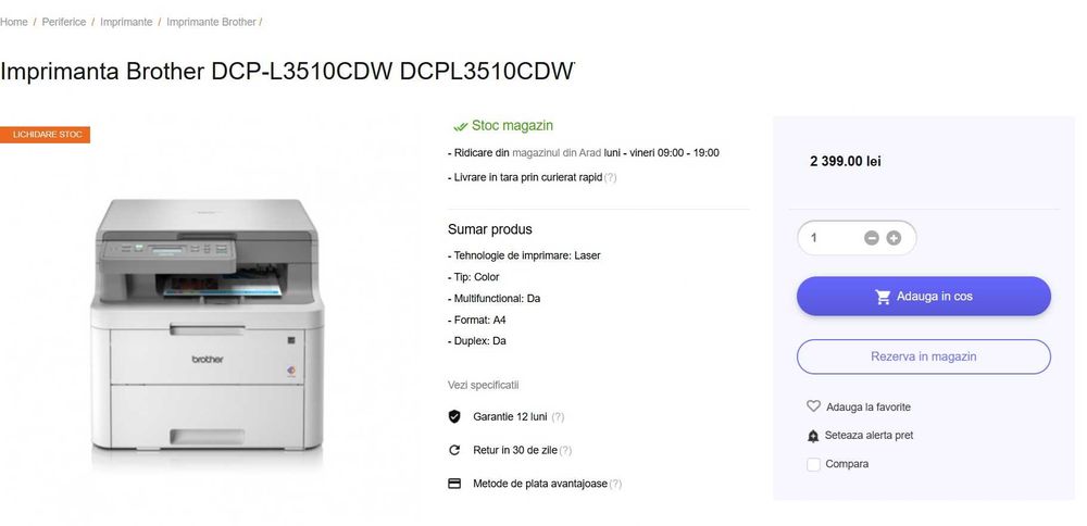 Brother DCP-L3510CDW multifunctionala cu WIFI