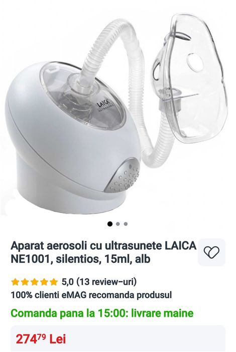 Aparat aerosoli cu ultrasunete LAICA NE1001