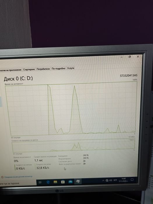 Компютър+монитор+принтер/скенер+бюро+клавиатура