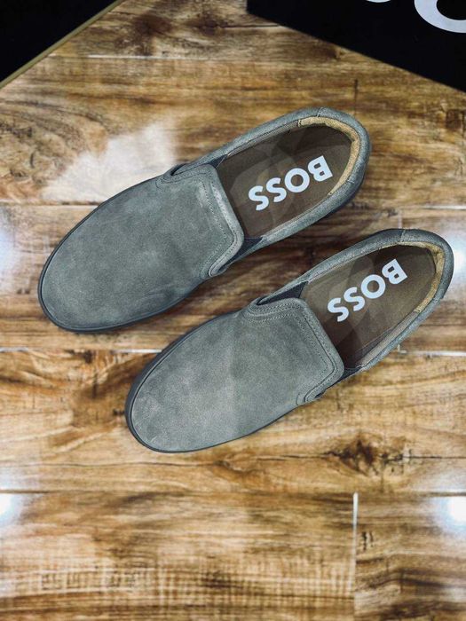 BOSS мужские слипоны из натуральной замши РАЗМЕР 42
