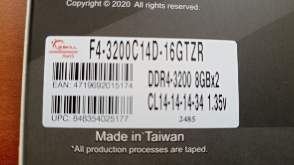 Рам памет 16gb DDR 4 (2x8) G.skill Trident Z F4 3200C14D16GTZR