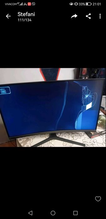 Монитор Samsung C27RG50FQR със счупен дисплей за части