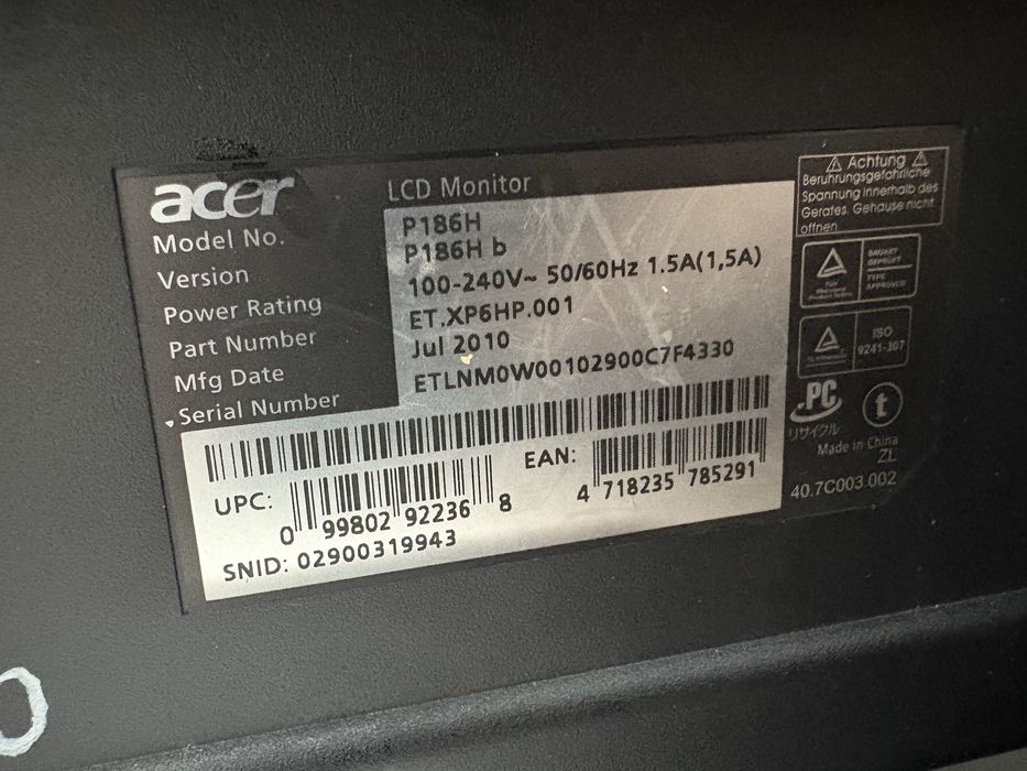 Монитор Acer P186H !!!