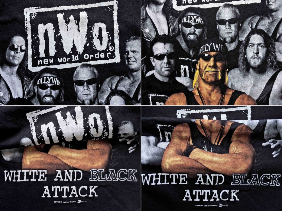 VINTAGE 1999 WCW® n.W.o.® New World Order «WHITE & BLACK ATTACK» — XL