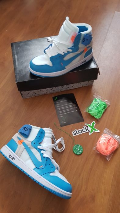 Sneakers Jordan 1 Off-White UNC • STOC: 41 • Livrare rapidă 1-2 zile •
