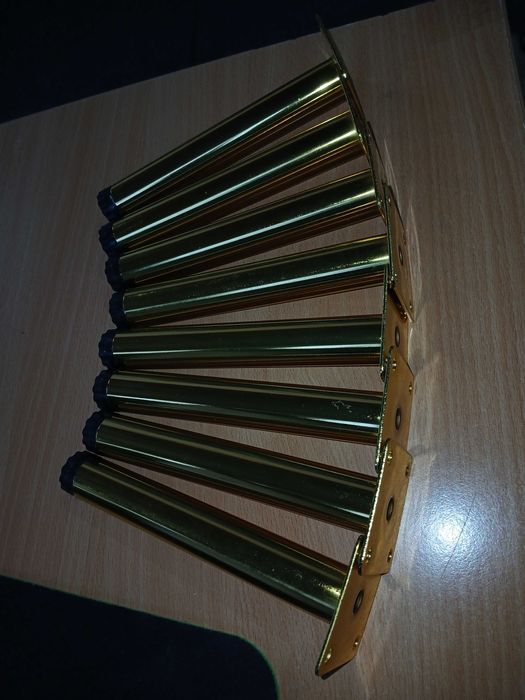 Set 8 Picioare mobilier metalice, 18 cm, aurii