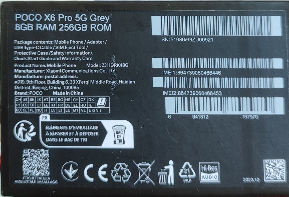 Poco X6 Pro 5G  8GB/256GB