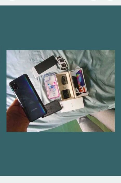 Pachet Complet: Telefon Samsung Galaxy A31 +2 Huse +5 Folii+Incarcator