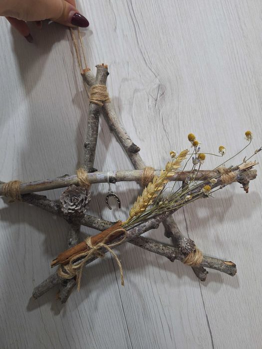 Ръчно изработен пентакъл за защита на дома – естествени материали