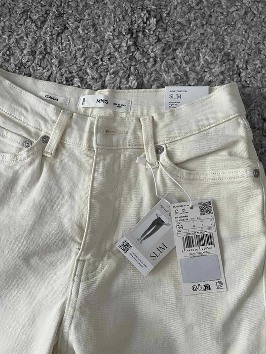 Blugi Mango slim crem