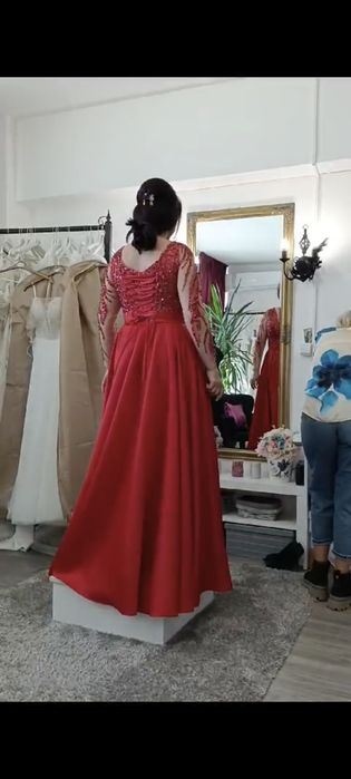 Rochie rosie nunta Brillante, rochie de nasa