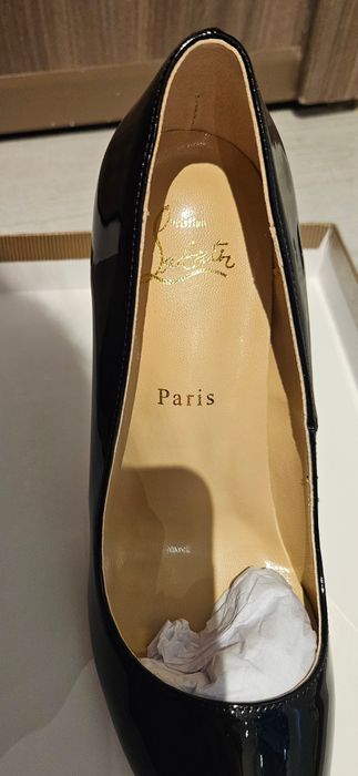 Оригинални Christian Louboutin So Kate 38 номер червени подметки  ЛАЧЕНИ обувки с висок  10cm ток