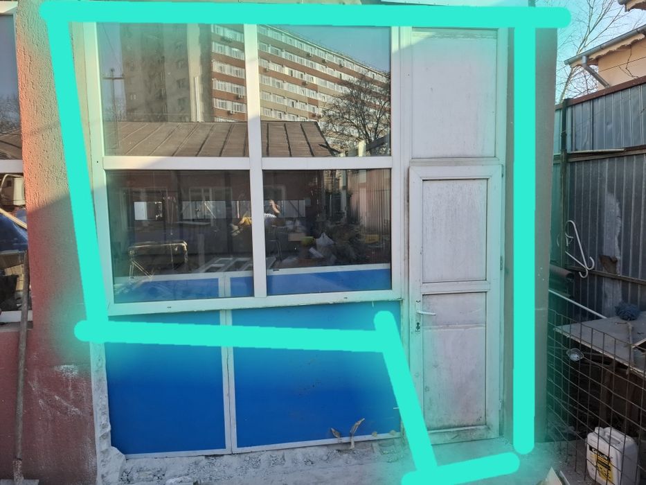 Vând ansambluri geam si usa termopan