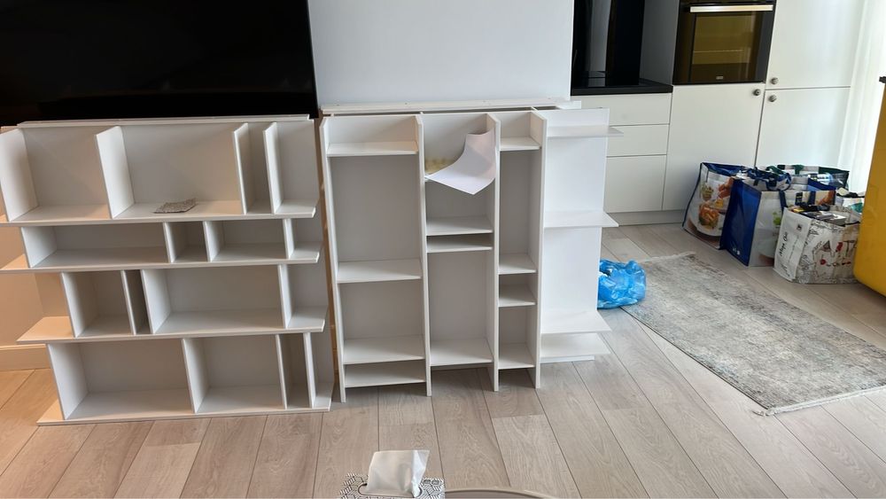 Biblioteci modulare moderne – alb mat