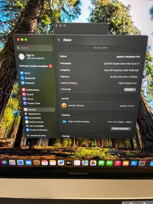 15" MacBook Pro А1707 Touch/Mid-2017/-i7/16GB RAM/256GB SSD