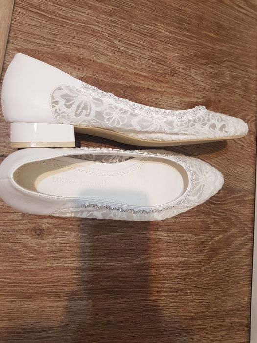 Белоснежные свадебные балетки