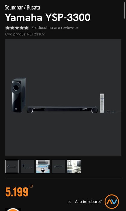 Yamaha YSP-CU3300 Soundbar Subwoofer Witeless home cinema 2.1 surround