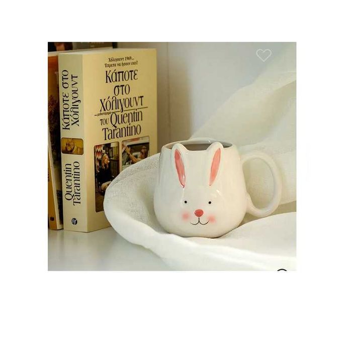 Великденска чаша Mercado Trade, Бяло зайче с дръжка, Два модела, Бяла