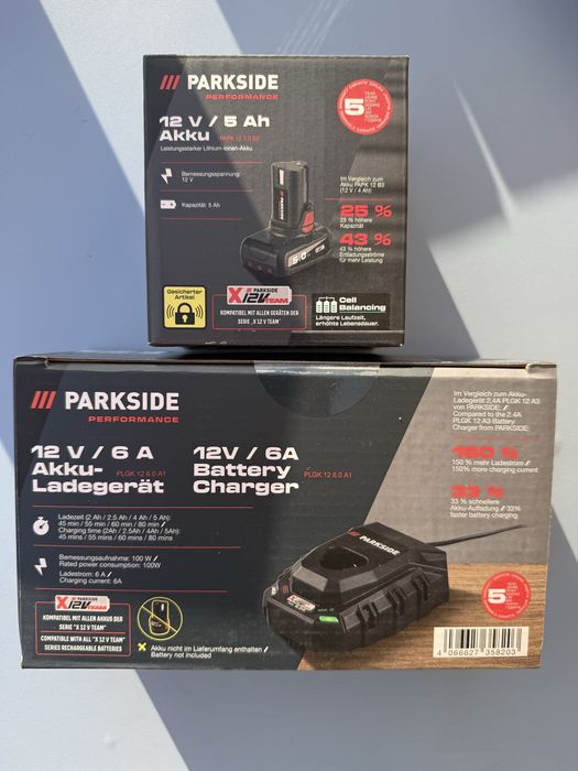 Set incarcator si acumulator 12v 5a Parkside Performance