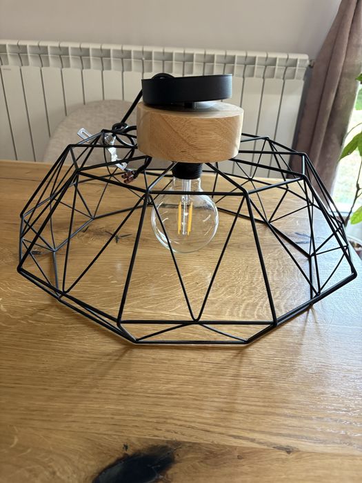 Плафон Eglo - Padstow, E27, Ø45.5 cm, H-205 FSC черен/дърво
