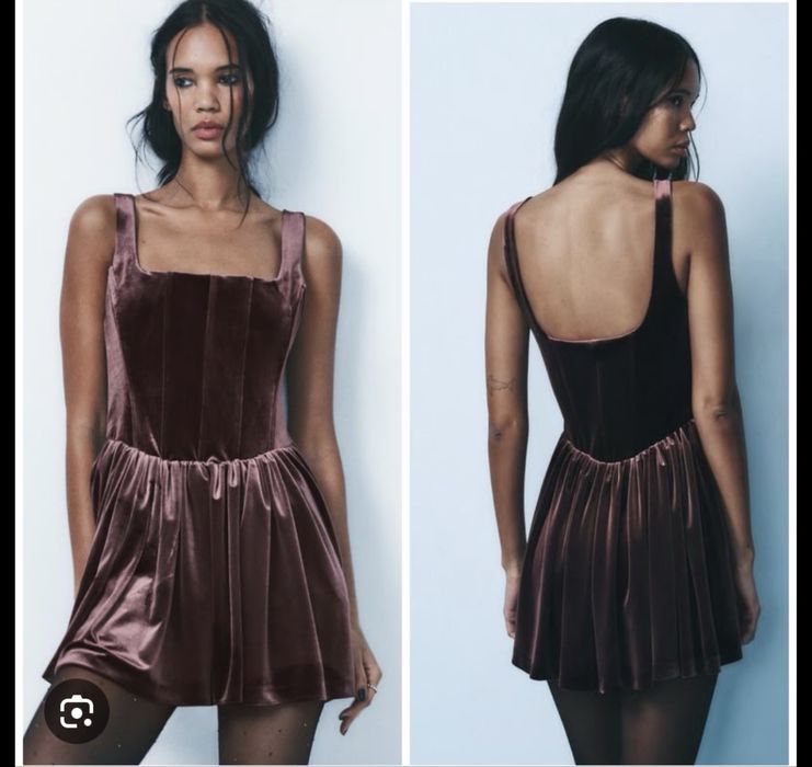 Zara rochie de catifea marimea S