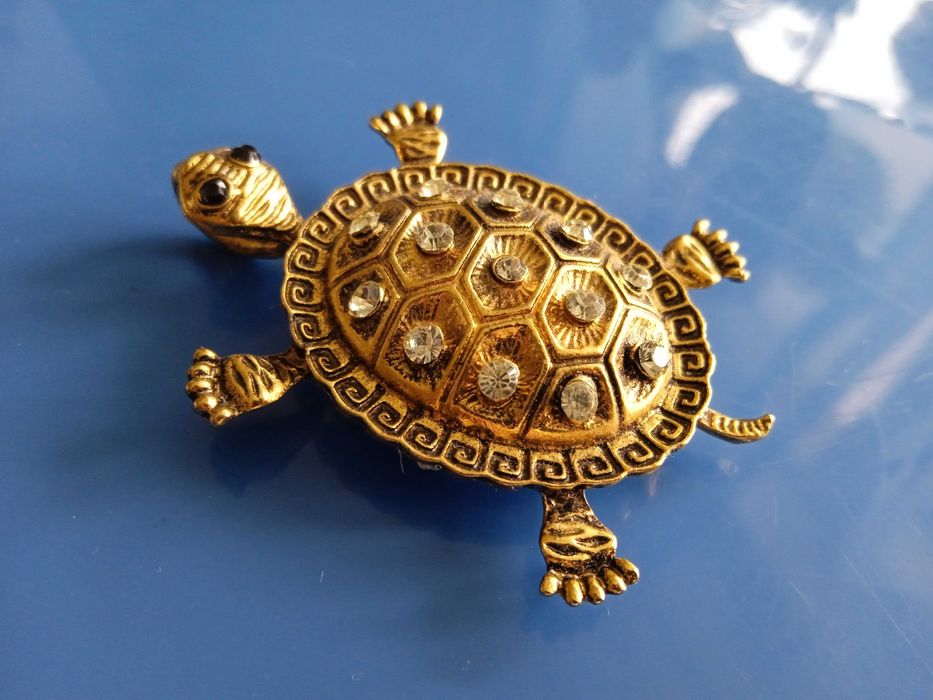 Страхотна БРОШКА - Костенурка с Камъчета ЦИРКОНИЙ