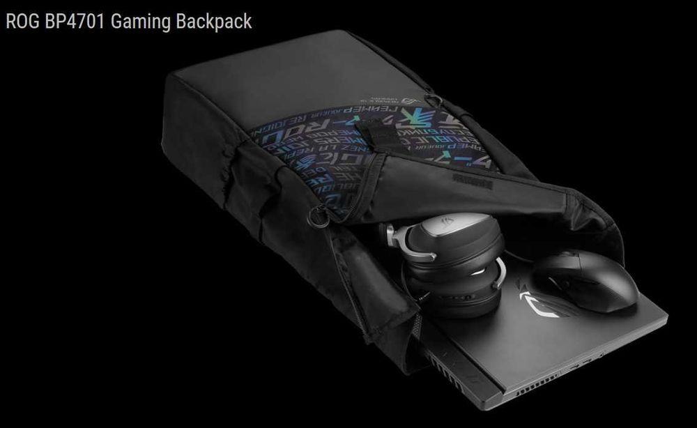 НОВА Геймърска раница ASUS ROG, водоустойчива, подходяща за 15", 16", 17" и 18" лаптоп