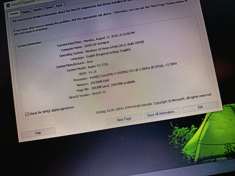 Laptop gaming Acer Aspire V3-772G