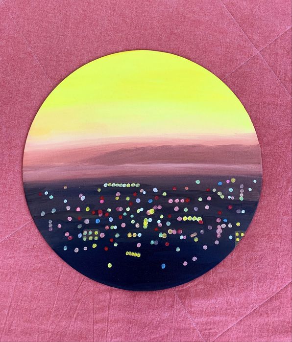 Картина «Закат над городом»