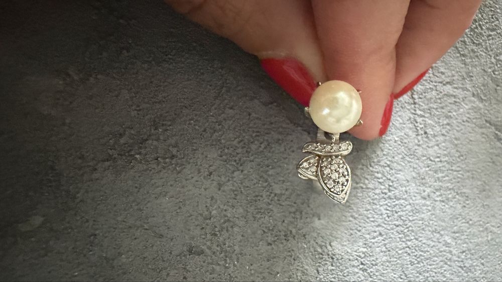 Inel cu fluture si faux pearl