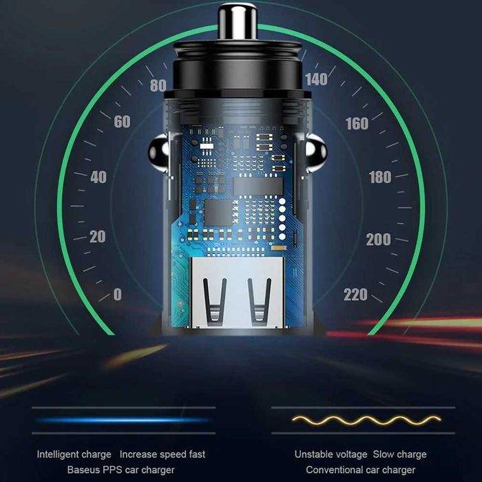 Incarcator auto bricheta 2 x USB fast quick charge 30W Baseus
