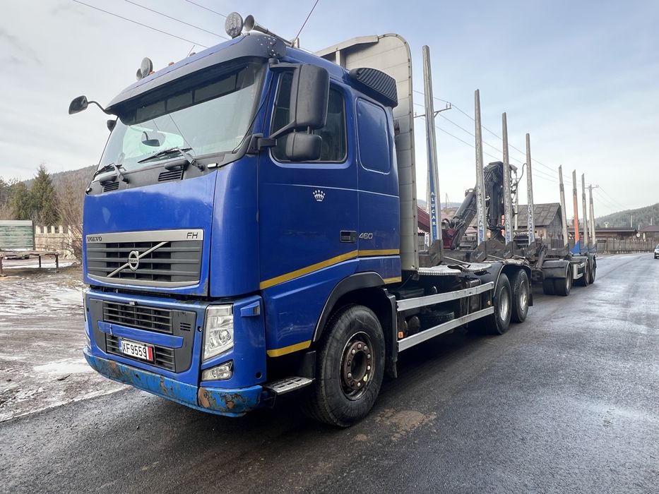 Volvo FH13 460 EEV transport forestier macara Loglift 96 lemn bustean