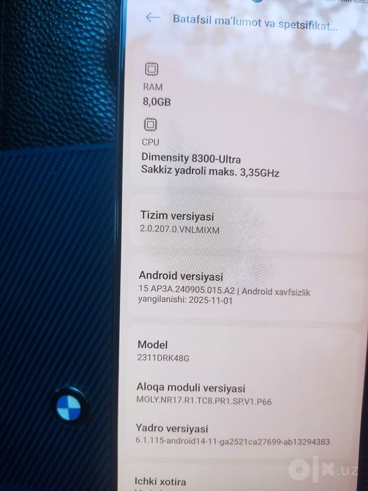 Poco x6 pro karopka dakumenti bor qoʻshimcha yoʻq
