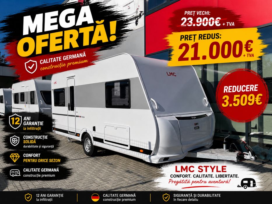 Rulotă Lmc Style 440D/ noua/ 12ani garantie/ premium/ 4-5 persoane