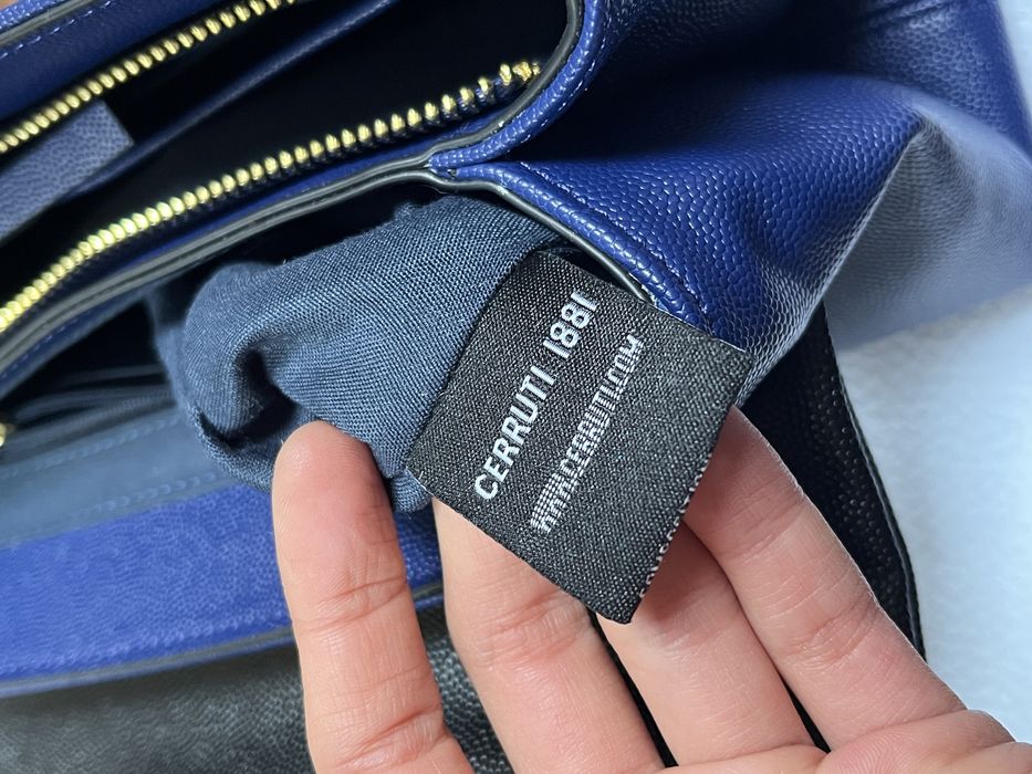 Cerruti 1881, Italy, geantă "top handle", crossbody, piele naturală