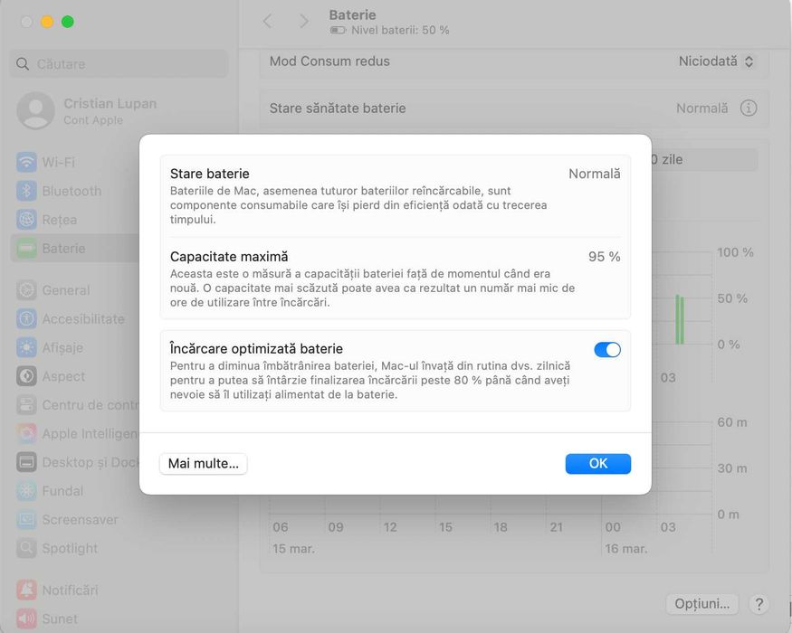 MacBook Pro 13” M1 Space Gray – 8GB RAM / 512GB SSD – Stare excelentă