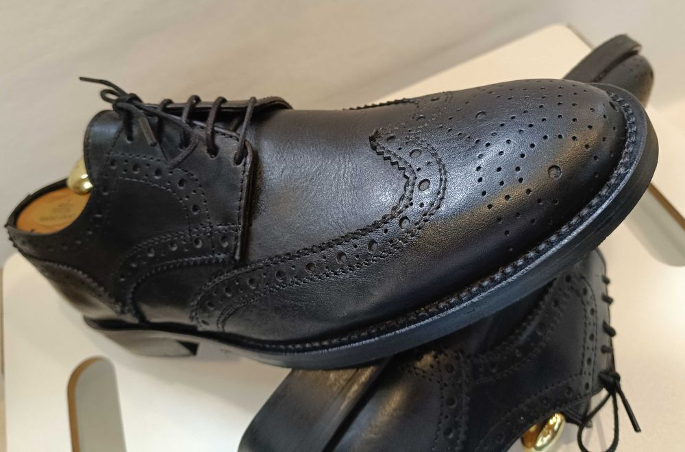 Pantofi derby 40 brogue Lavoratione Artigianale piele naturala moale