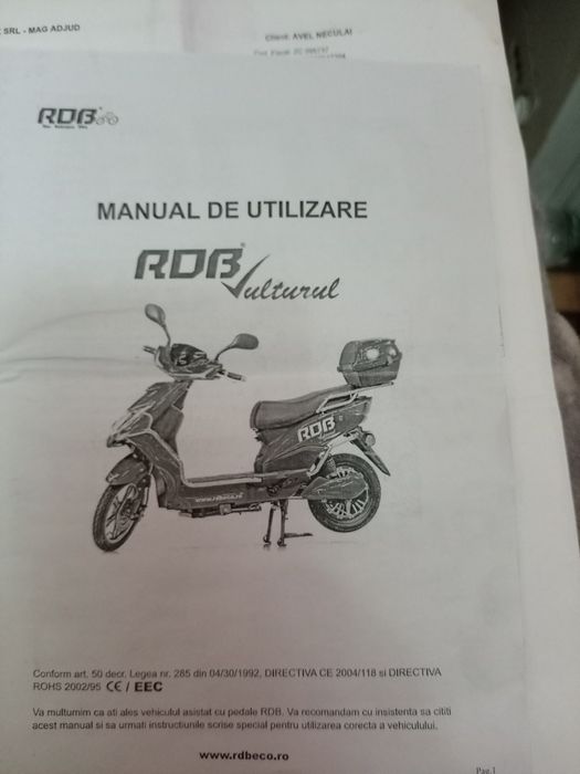 Vând scuter electric RDB fără permis