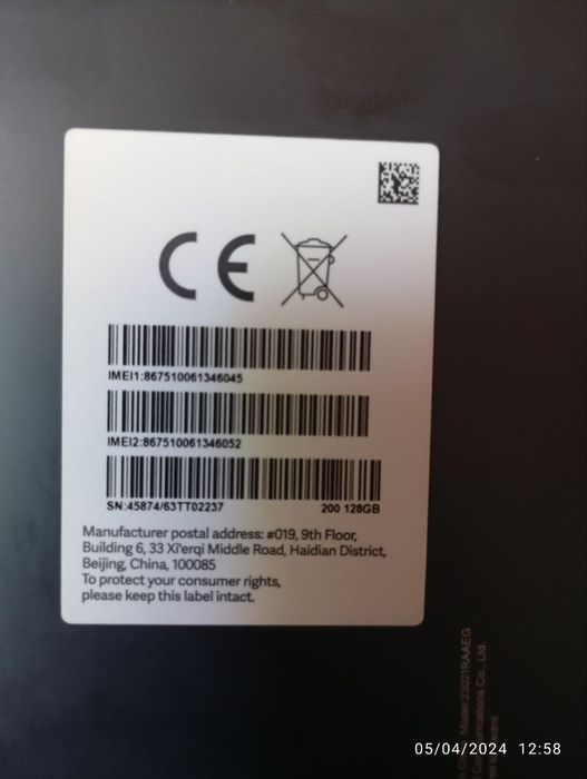 Redmi Note 12  bir qoʻlda ishlatilgan dakiment karopka xammasi bor