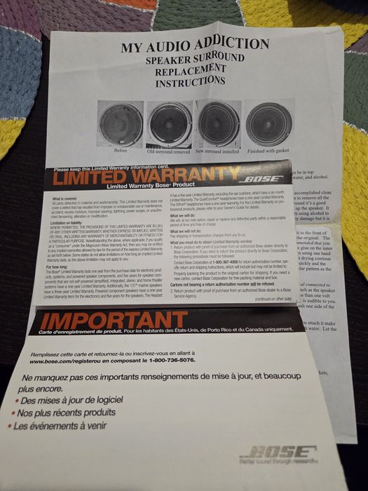 Kit reparare pentru boxe  Bose 901