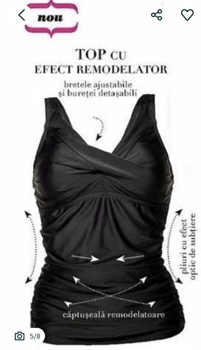 Top de baie/inot remodelator Tankini Body Illusion Avon marimea S-M