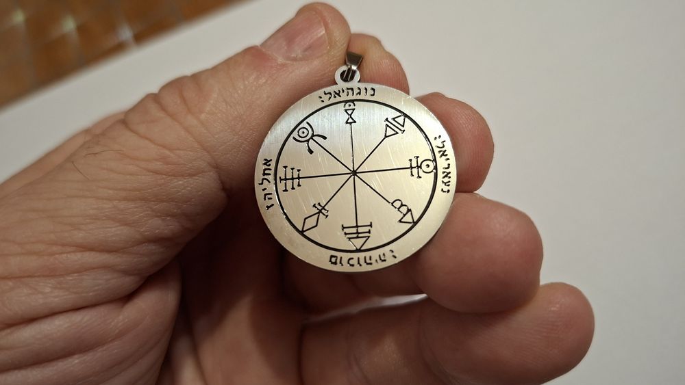 Talisman protecție, bogăție, noroc. Sigiliul lui Solomon. Pandantiv.