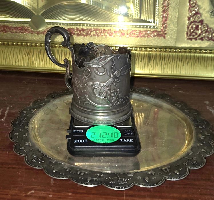 Царские Подстаканники Вальс цветов Серебро 84 пробы По цене за 1 грамм