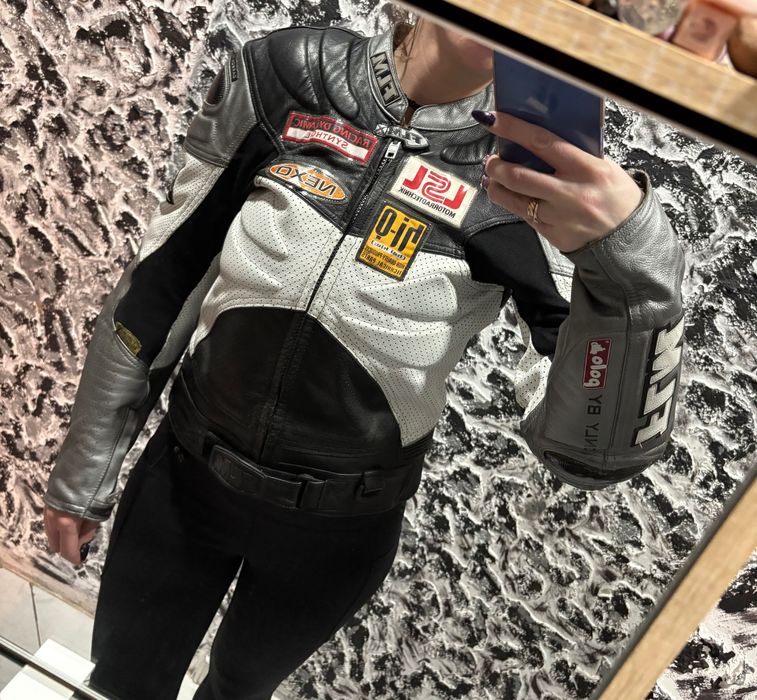 Дамско кожено яке за мотор FLM