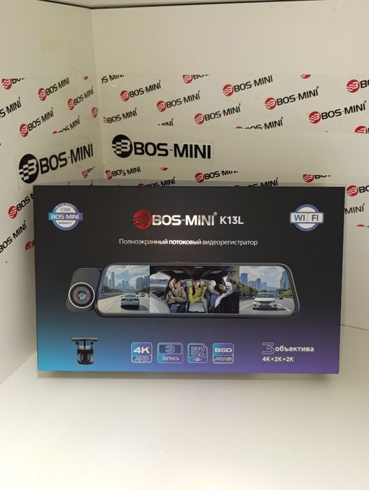 Видеорегистратор BOS-MINI K13L 3 Kamerali 4К Avtomobil Videoregistrato